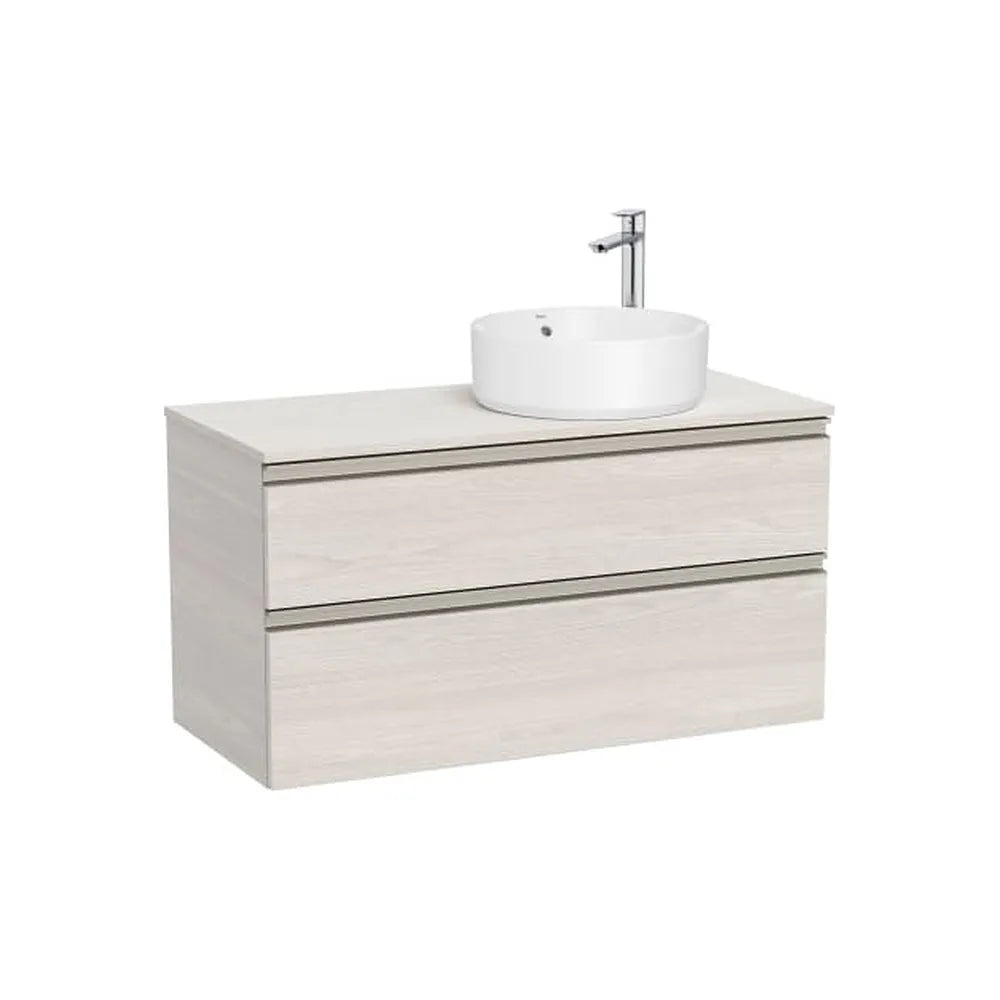Mueble base suspendido dos cajones lavabo sobre encimera derecha 100x46x53 cm Roca - Vista 1