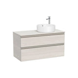 Mueble base suspendido dos cajones lavabo sobre encimera derecha 100x46x53 cm Roca