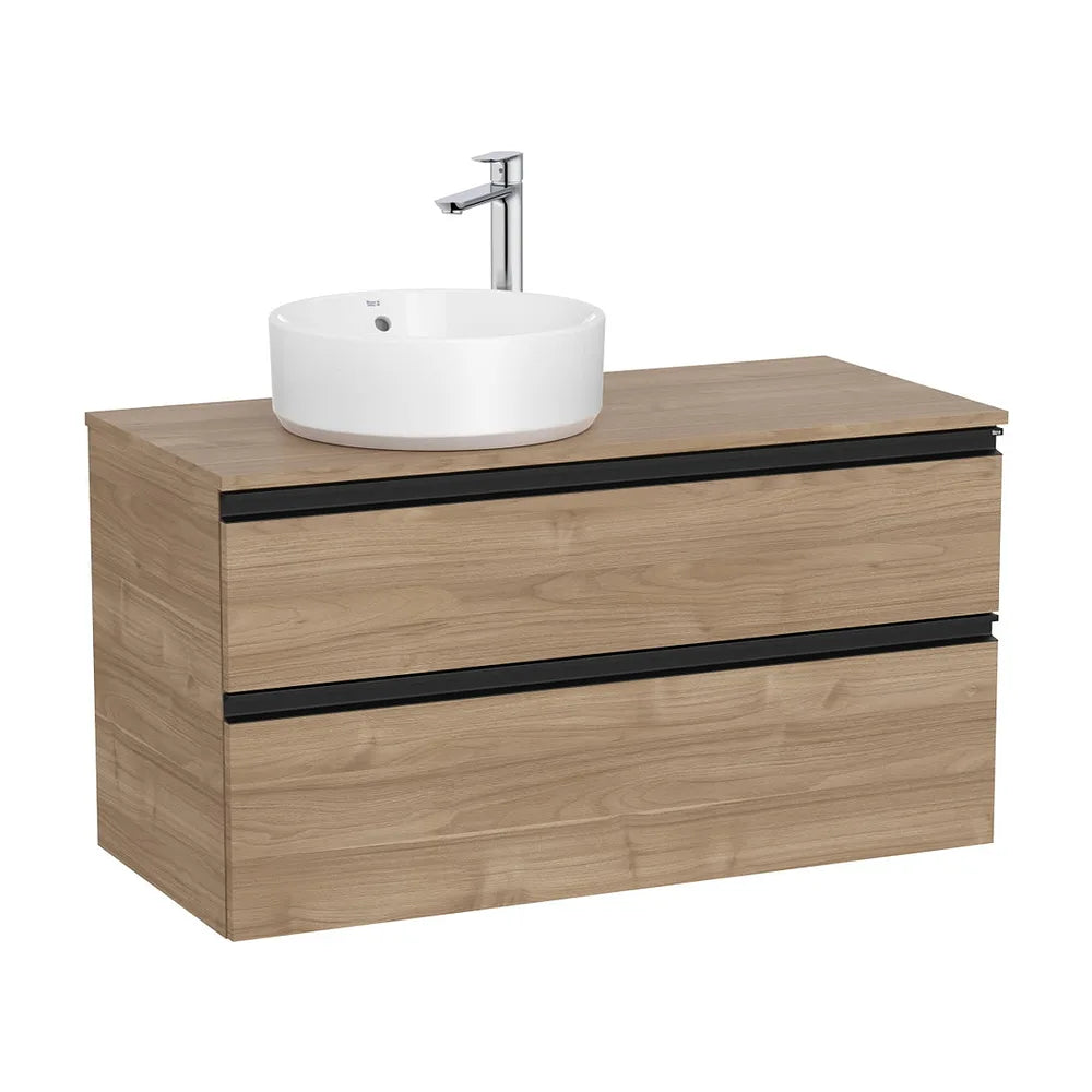 Mueble base dos cajones lavabo sobre encimera izquierda 100x46x53 cm Roca - Vista 2