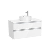 Mueble base suspendido dos cajones para lavabo sobre encimera 100x46x53 cm Roca