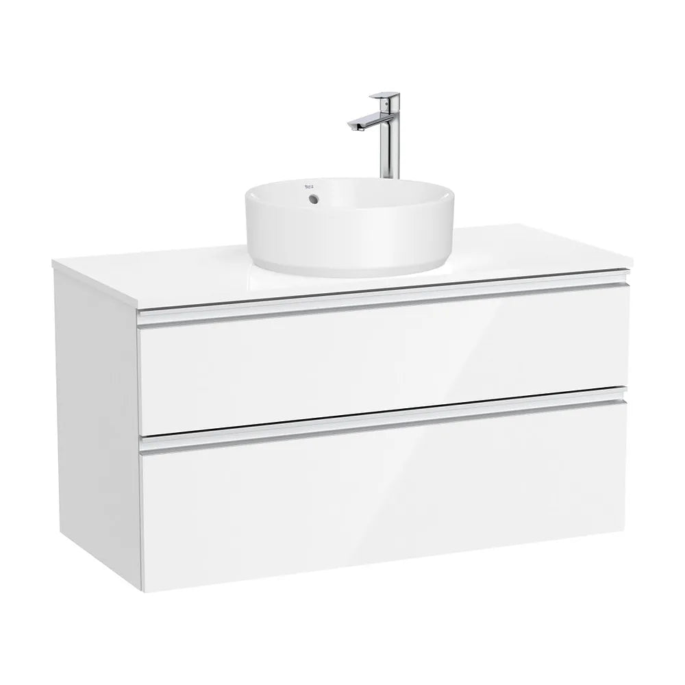 Mueble base suspendido dos cajones para lavabo sobre encimera 100x46x53 cm Roca - Vista 2