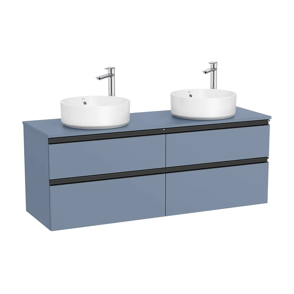 Mueble base suspendido 140x46x53 cm cuatro cajones para dos lavabos Roca - Vista 2