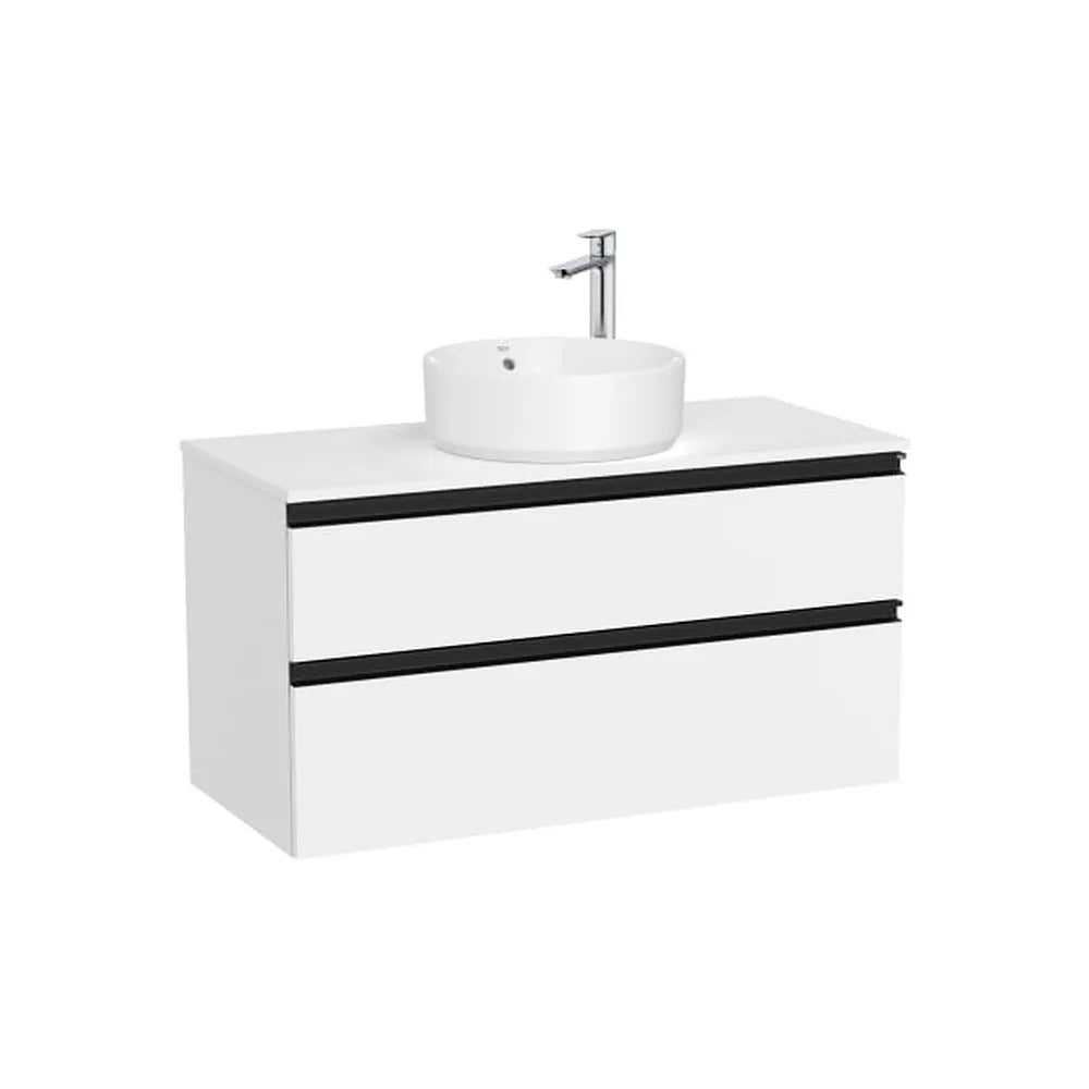 Mueble base suspendido dos cajones para lavabo sobre encimera 100x46x53 cm Roca - Vista 1
