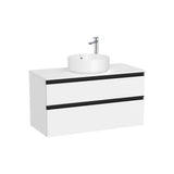 Mueble base suspendido dos cajones para lavabo sobre encimera 100x46x53 cm Roca