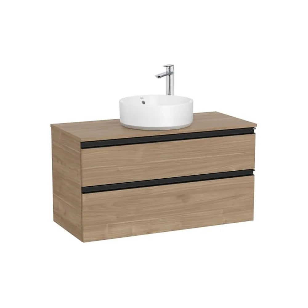 Mueble base suspendido dos cajones para lavabo sobre encimera 100x46x53 cm Roca - Vista 1
