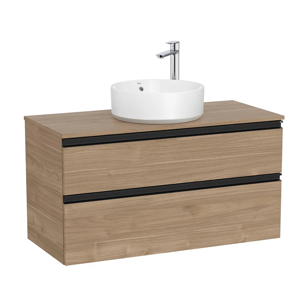 Mueble base suspendido dos cajones para lavabo sobre encimera 100x46x53 cm Roca - Vista 2