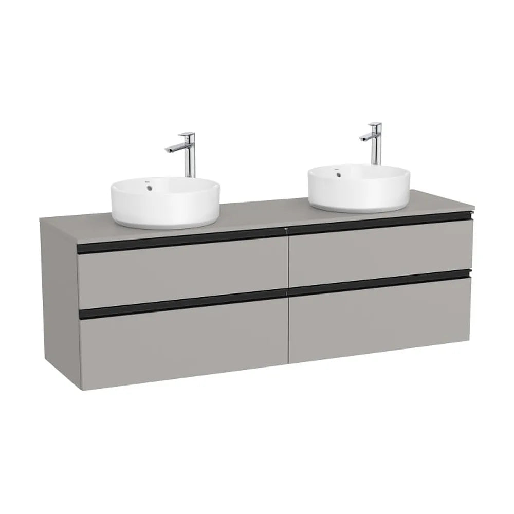 Mueble Base Suspendido Cuatro Cajones para Dos Lavabos Sobre Encimera 160x46x53cm Colección The Gap Roca - Vista 1