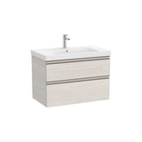Móvel base com duas gavetas e lavatório Plus centrado 80 x 46 x 57 cm freixo nórdico Roca