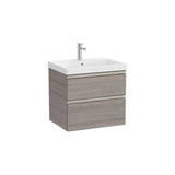 Mueble Base con 2 Cajones y Lavabo Plus Centrado City de 60 cm Colección The Gap Roble Roca