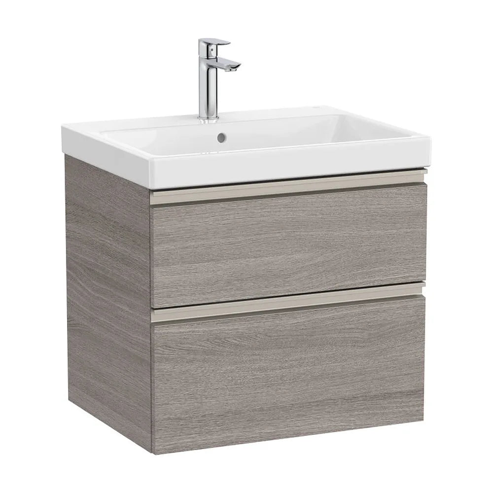 Mueble Base con 2 Cajones y Lavabo Plus Centrado City de 60 cm Colección The Gap Roble Roca - Vista 2