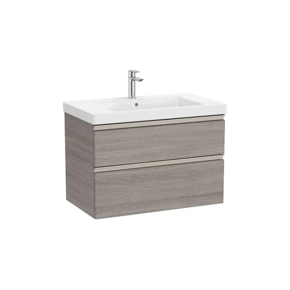 Mueble base con dos cajones y lavabo plus centrado 80x46x57 cm Roble City Roca - Vista 1