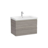 Mueble base con dos cajones y lavabo plus centrado 80x46x57 cm Roble City Roca