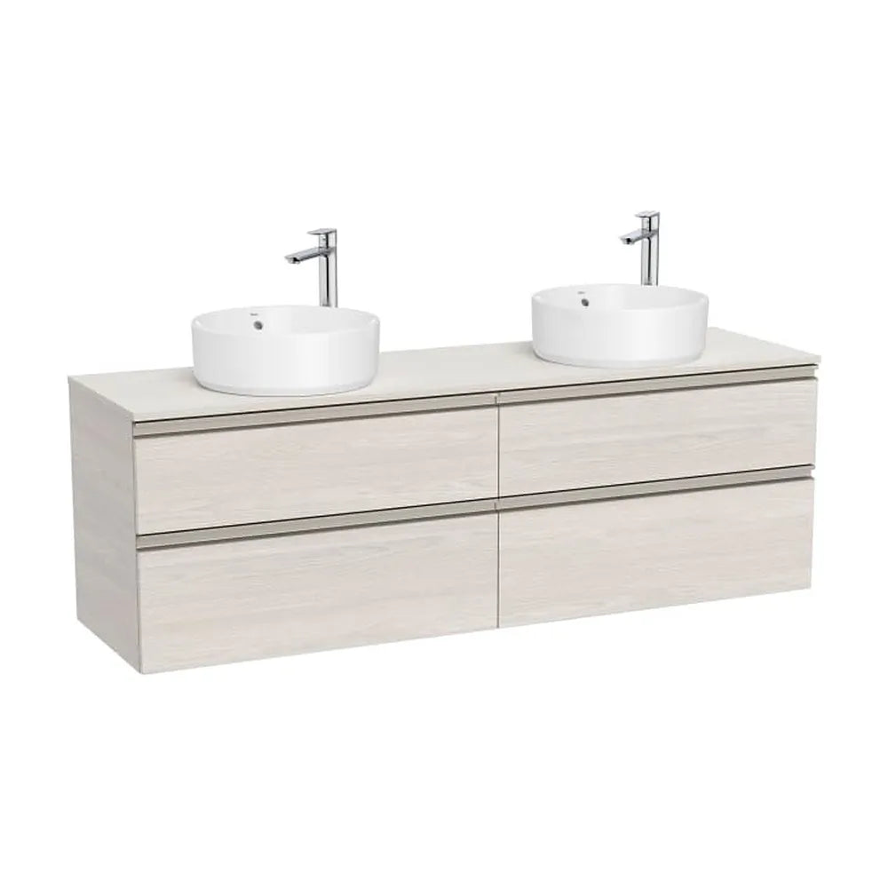 Mueble base suspendido 160x46x53 cm cuatro cajones para dos lavabos Roca - Vista 1
