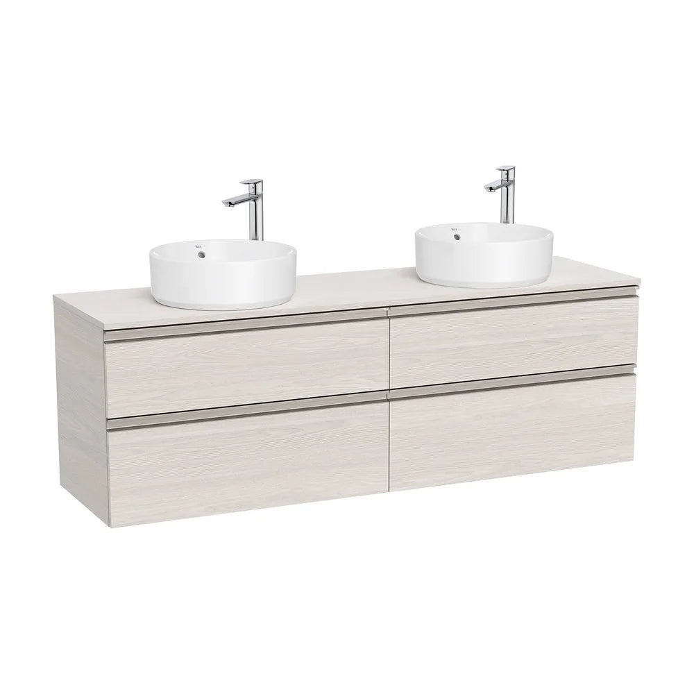 Mueble base suspendido 160x46x53 cm cuatro cajones para dos lavabos Roca - Vista 2