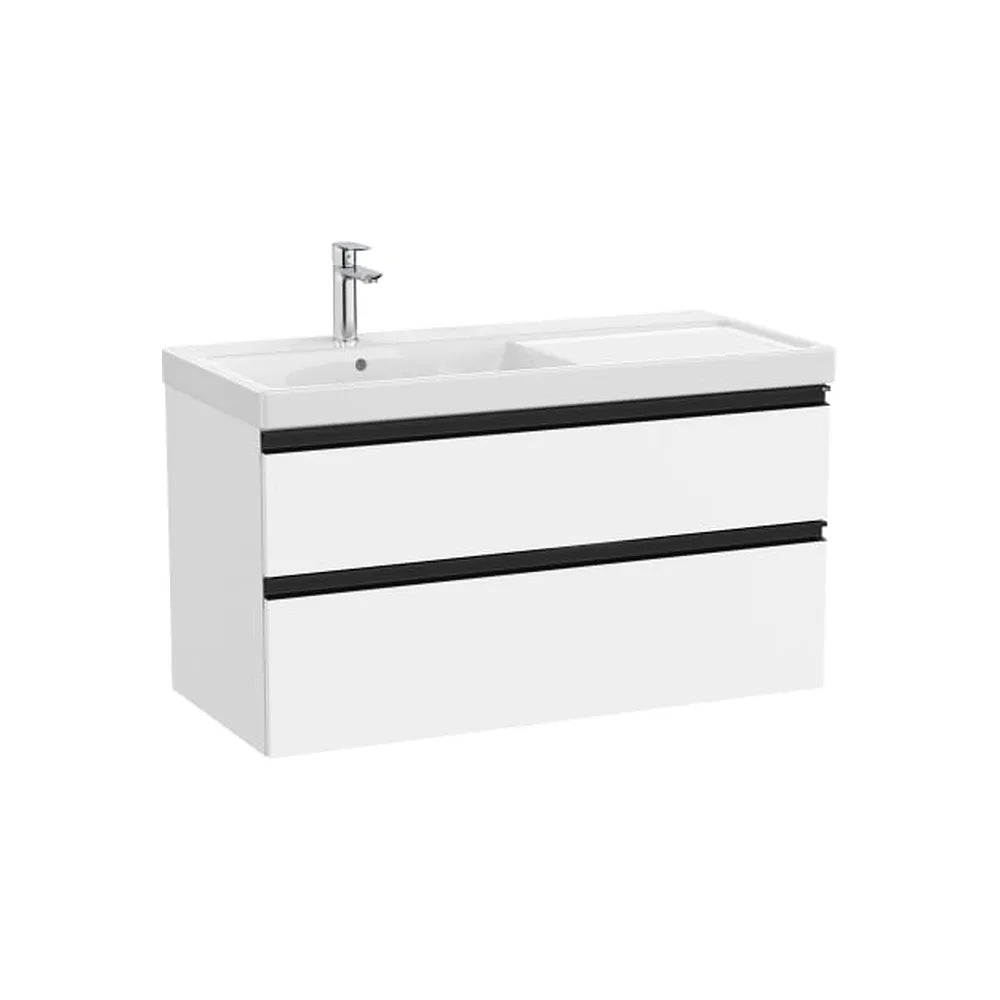 Mueble base con lavabo plus a la izquierda dos cajones blanco mate 100x46x57 cm Roca - Vista 1