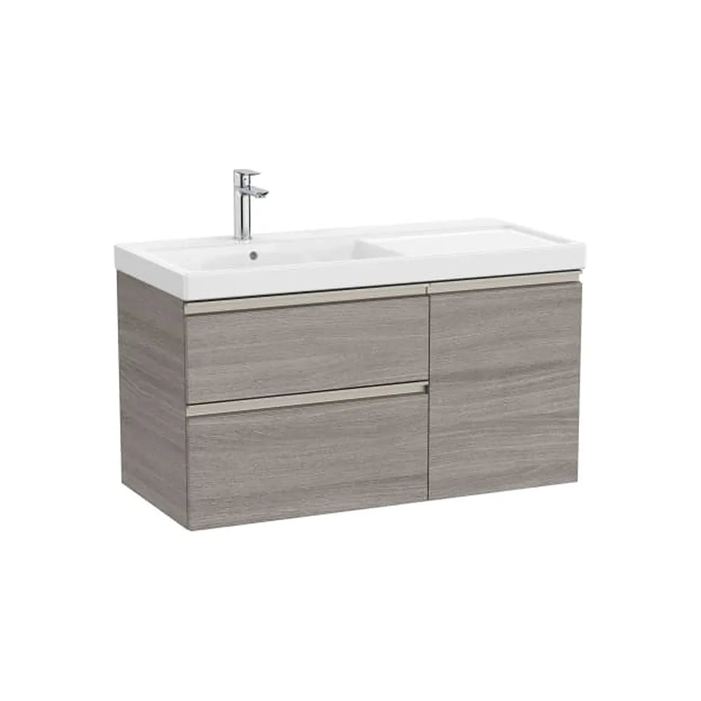 Mueble base asimétrico con dos cajones una puerta y lavabo plus izquierda 100x46x57 cm Roca - Vista 1