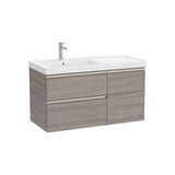 Mueble base asimétrico con dos cajones una puerta y lavabo plus izquierda 100x46x57 cm Roca
