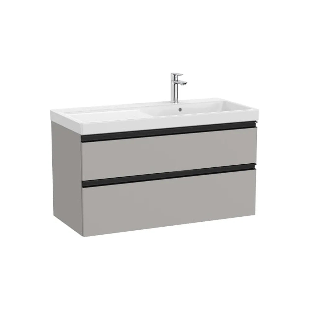 Mueble base con lavabo plus a la derecha dos cajones gris mate 100x46x57 cm Roca - Vista 1