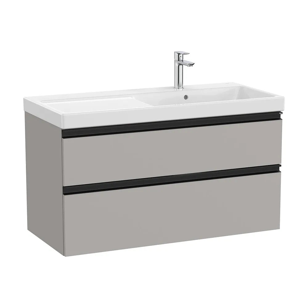 Mueble base con lavabo plus a la derecha dos cajones gris mate 100x46x57 cm Roca - Vista 2