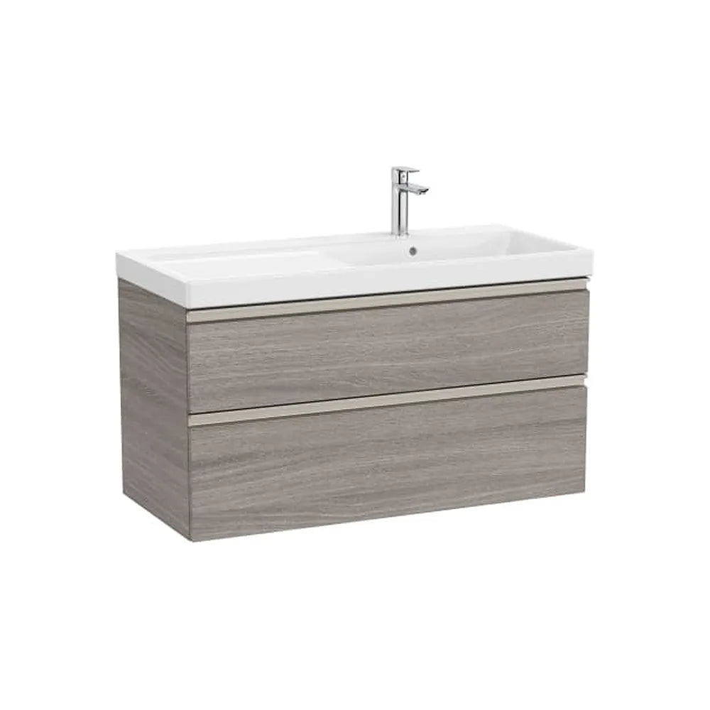 Mueble base dos cajones lavabo asimétrico derecha 100x46x57 cm Roble City Roca - Vista 1