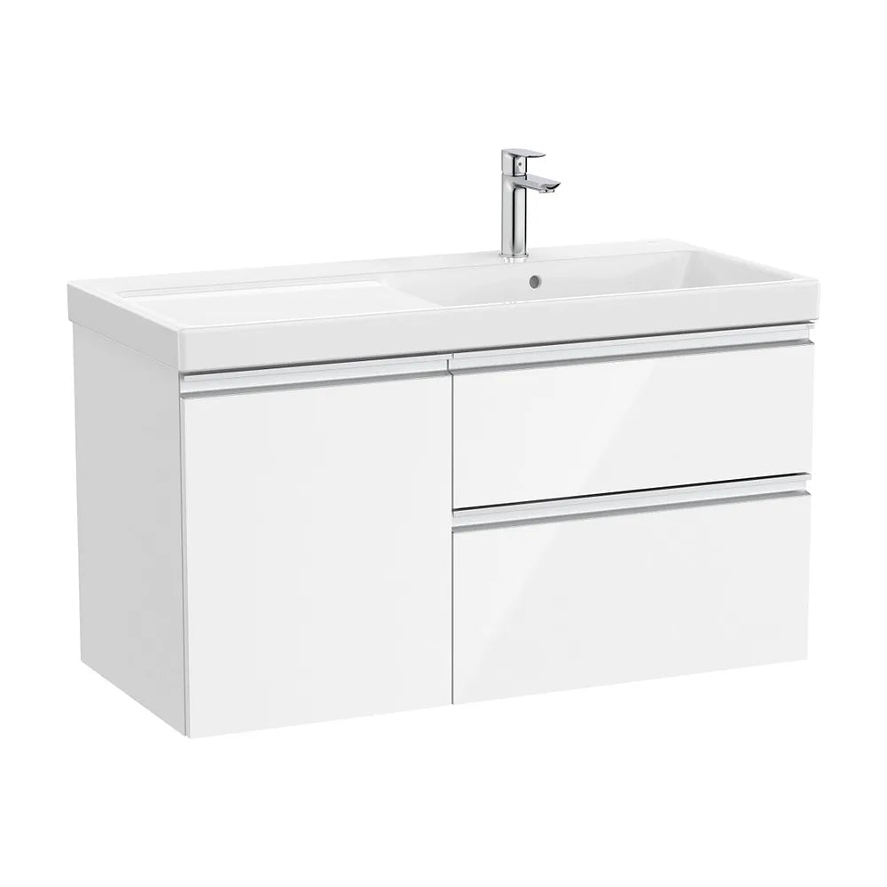 Mueble base asimétrico dos cajones una puerta lavabo plus derecha 100x46x57 cm Roca - Vista 2