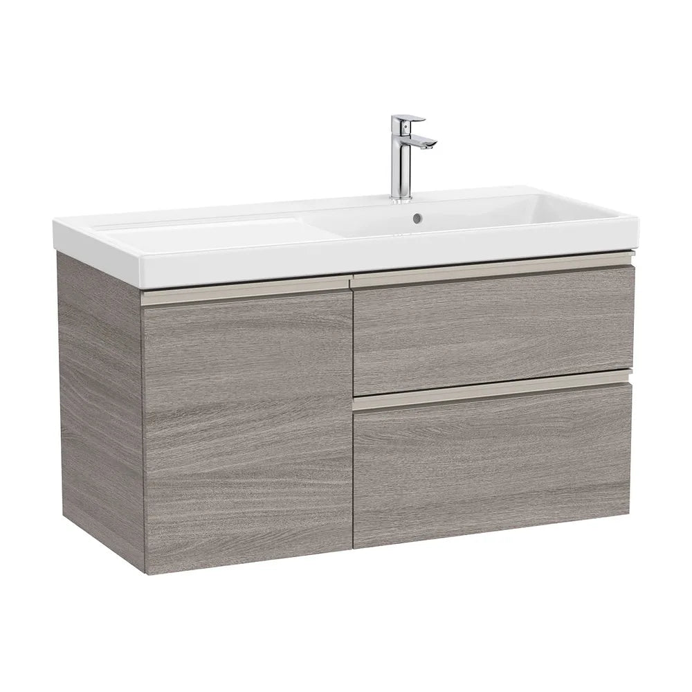 Mueble base asimétrico con dos cajones y puerta lavabo plus derecha 100x46x57 cm Roca - Vista 2