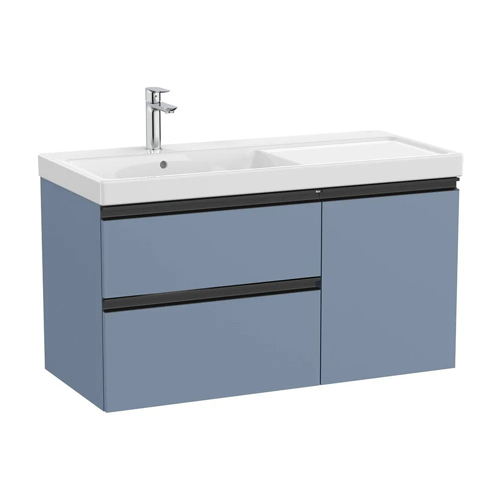 Mueble base asimétrico dos cajones una puerta lavabo plus izquierda 100x46x57 cm Roca - Vista 2