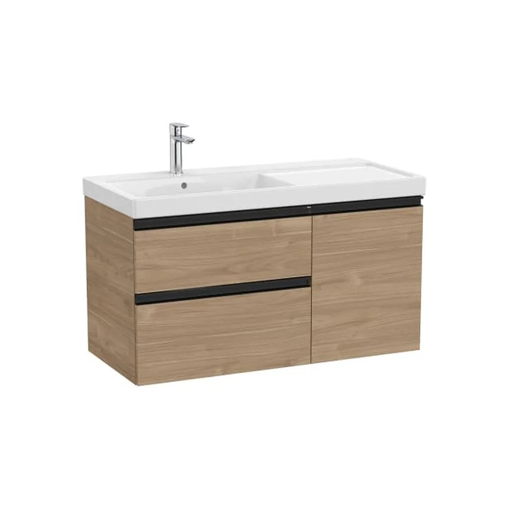 Mueble Base Asimétrico con 2 Cajones y Puerta Lavabo Plus Izquierda Nogal Colección The Gap Roca - Vista 1
