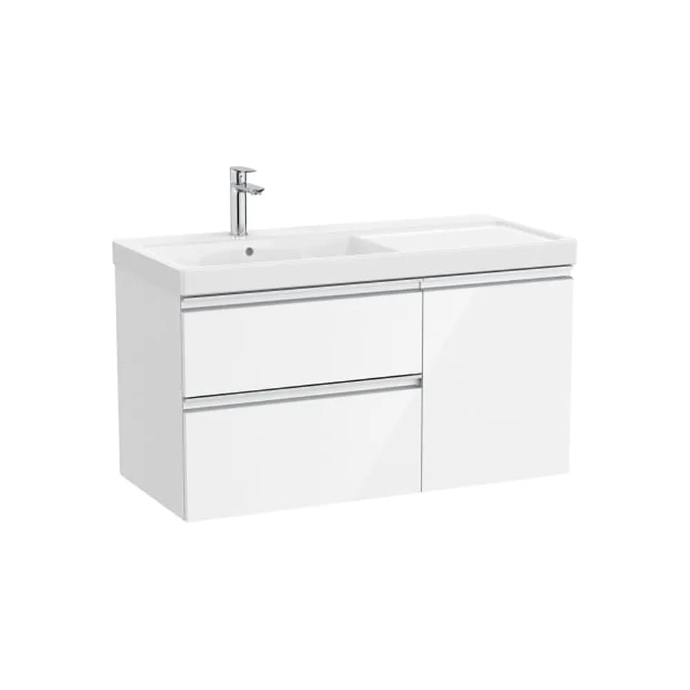 Mueble base asimétrico 100x46x57 cm con dos cajones una puerta lavabo a la izquierda Roca - Vista 1