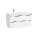Mueble base dos cajones lavabo plus izquierda 100x46x57 cm Blanco brillo Roca