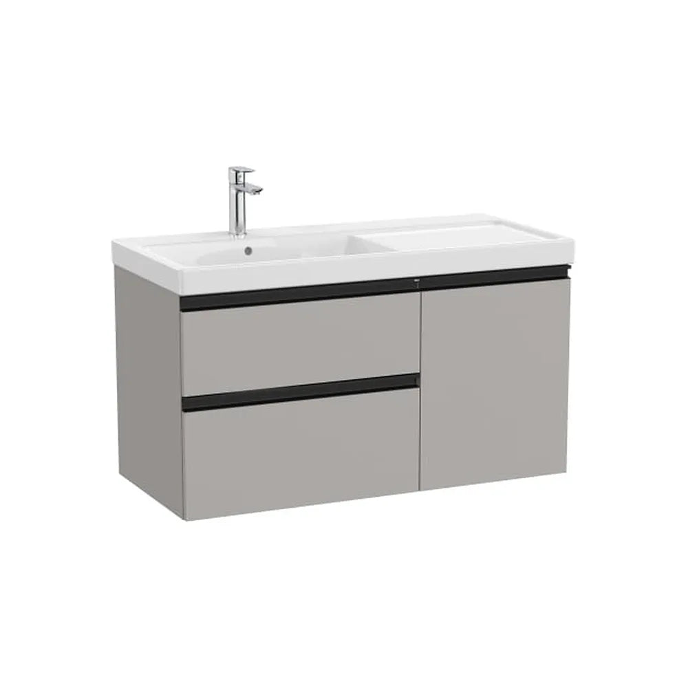 Mueble base asimétrico con dos cajones una puerta y lavabo plus izquierda 100x46x57 cm Roca - Vista 1