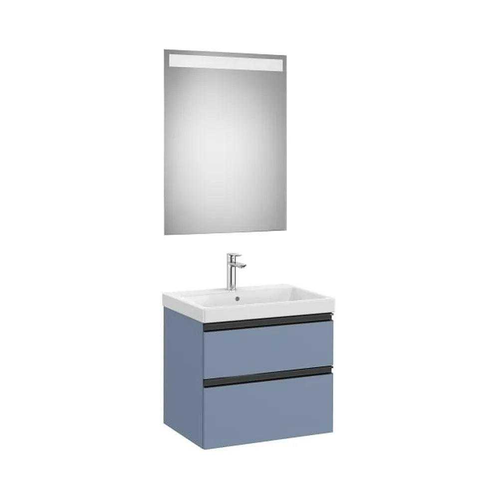 Pack mueble base dos cajones lavabo plus centrado espejo LED Eidos 60x46x57 cm Roca - Vista 1