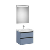 Pack mueble base dos cajones lavabo plus centrado espejo LED Eidos 60x46x57 cm Roca