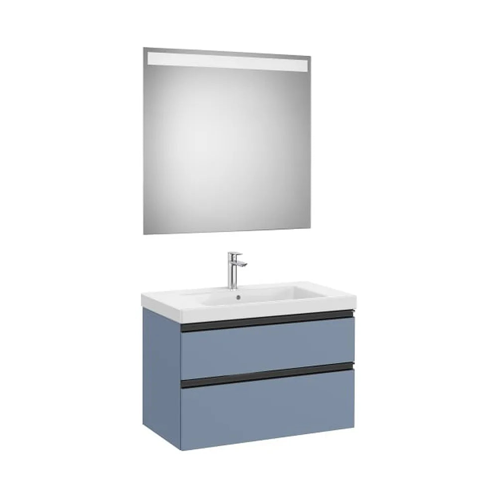 Mueble Base 2 Cajones Lavabo Plus Centrado Espejo Led 80x46x57cm Colección The Gap Roca - Vista 1