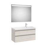 Pack mueble base dos cajones lavabo plus derecha espejo LED Eidos 100x46x57 cm Roca