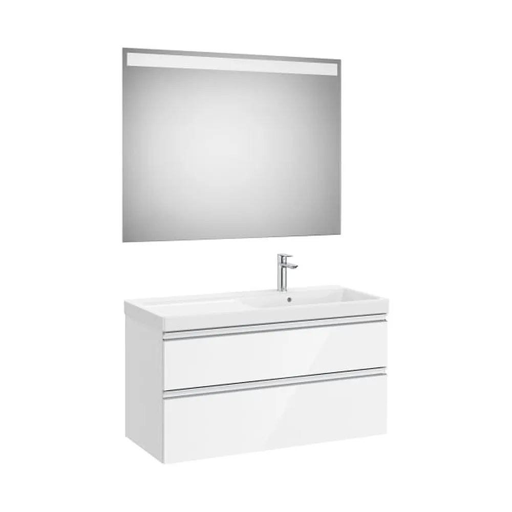 Pack mueble base dos cajones lavabo plus derecha espejo LED Eidos 100x46x57 cm Roca - Vista 1