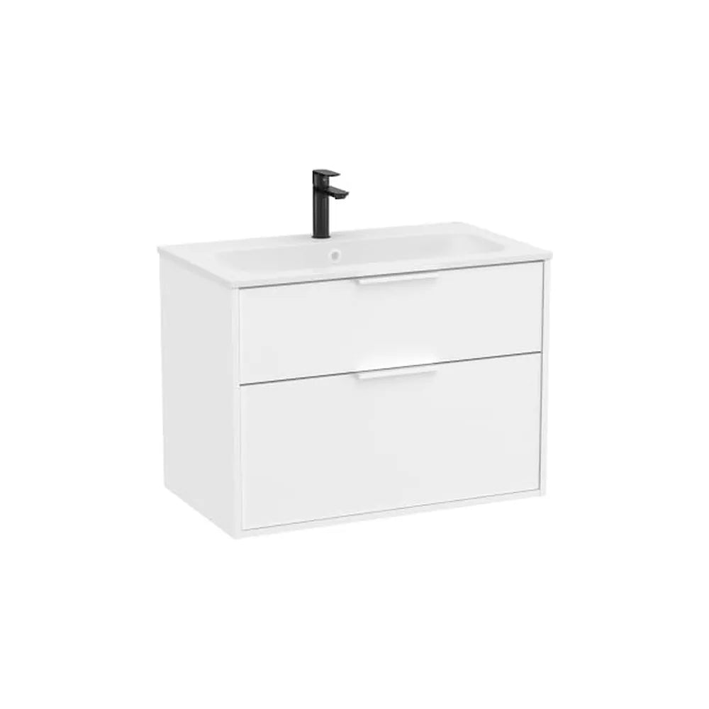 Mueble base suspendido con dos cajones y lavabo Stonex blanco mate 79x45x58 cm Roca - Vista 1