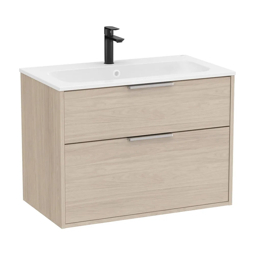 Mueble base suspendido con dos cajones y lavabo Stonex blanco 79x45x58 cm Roca - Vista 2