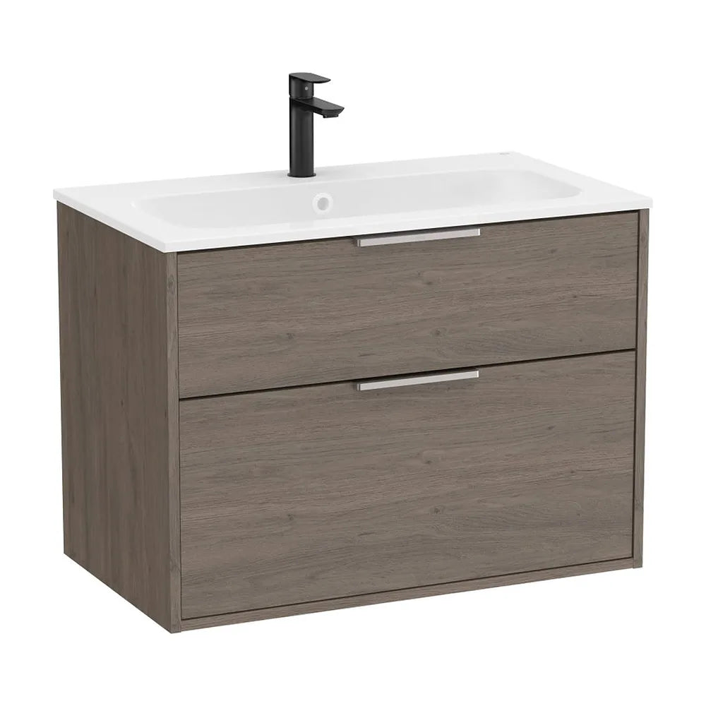 Mueble base suspendido con dos cajones y lavabo Stonex blanco 79x45x58 cm Roca - Vista 2