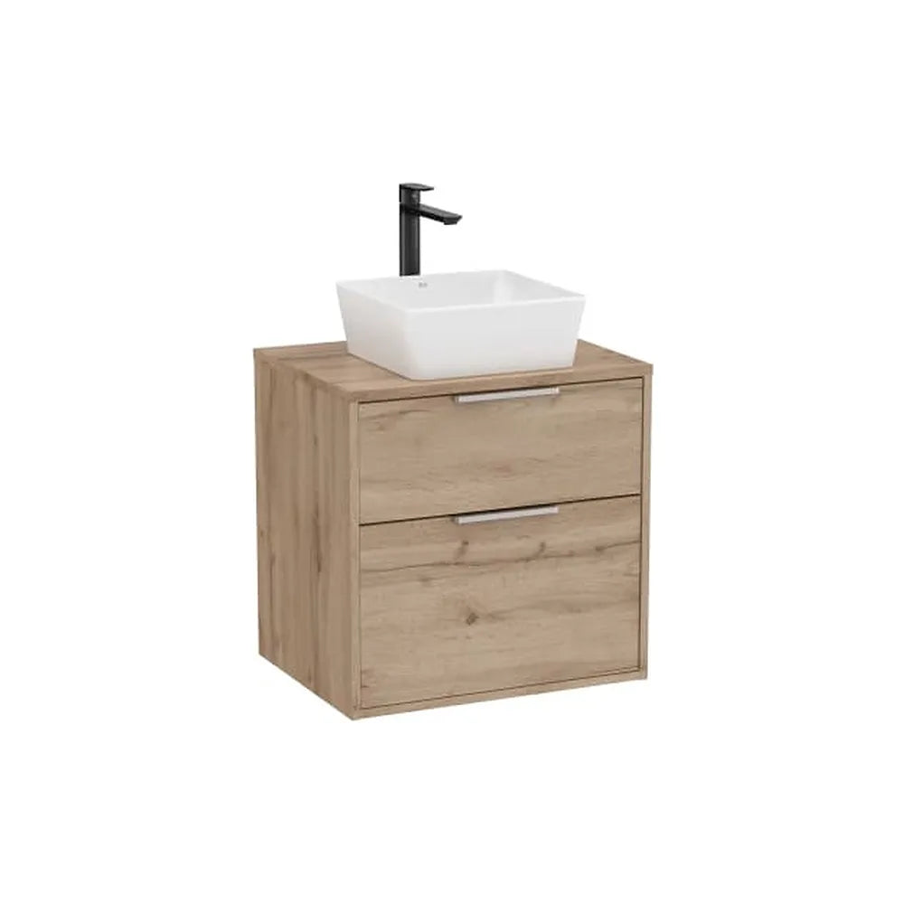 Mueble base dos cajones para lavabo sobre encimera 59x45x58 cm Nogal Roca - Vista 1