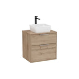 Mueble base dos cajones para lavabo sobre encimera 59x45x58 cm Nogal Roca
