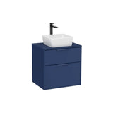 Mueble Base 2 Cajones para Lavabo Sobre Encimera Azul Acero 59x45x58cm Roca