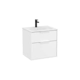 Mueble base suspendido dos cajones lavabo Stonex blanco mate 59x45x58 cm Roca