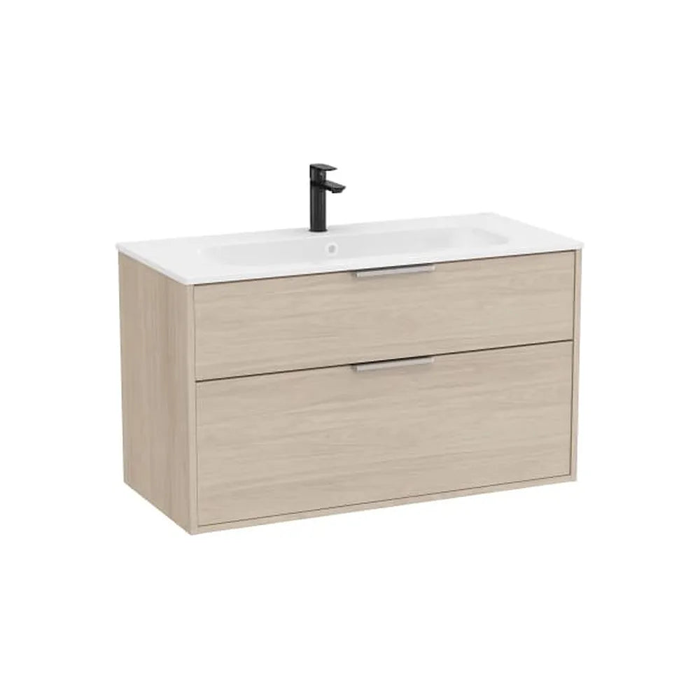 Mueble base suspendido dos cajones lavabo Stonex blanco 99x45x58 cm Roca - Vista 1