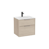 Mueble base suspendido con dos cajones y lavabo Stonex blanco 59x45x58 cm Roca