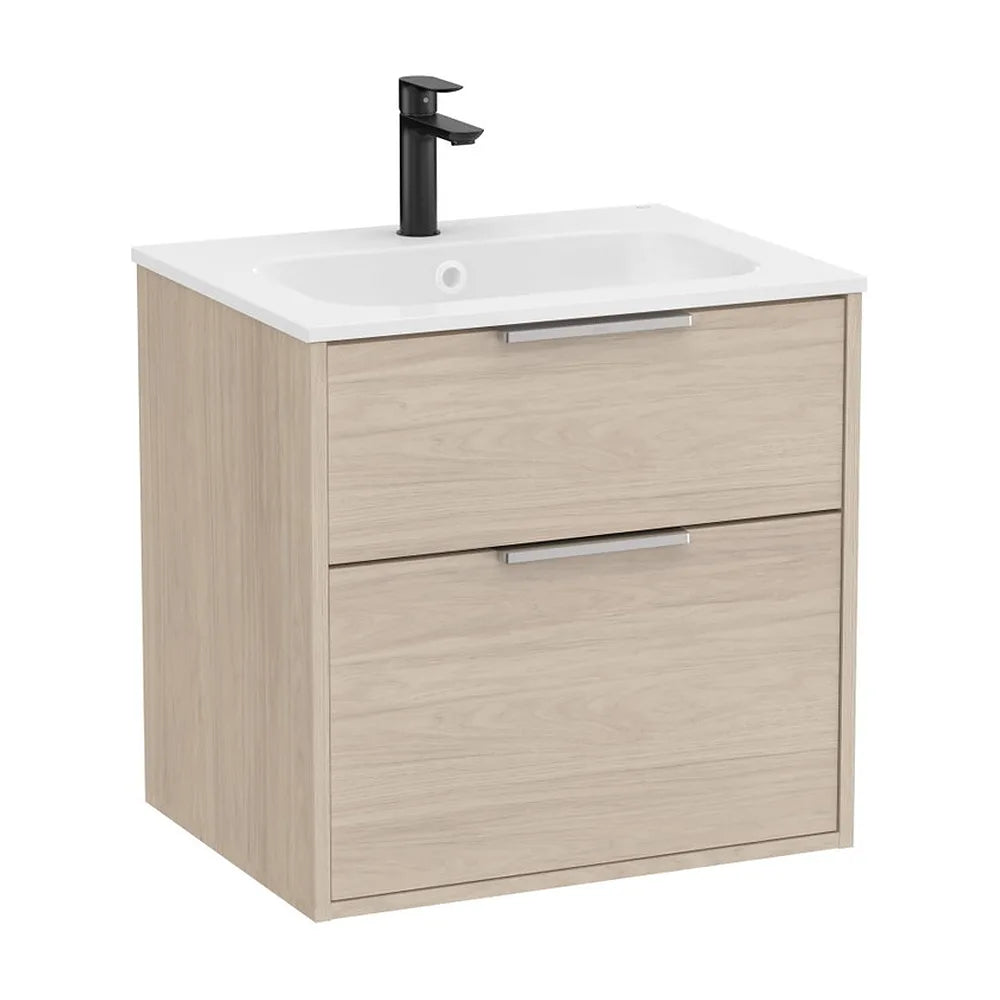 Mueble base suspendido con dos cajones y lavabo Stonex blanco 59x45x58 cm Roca - Vista 2