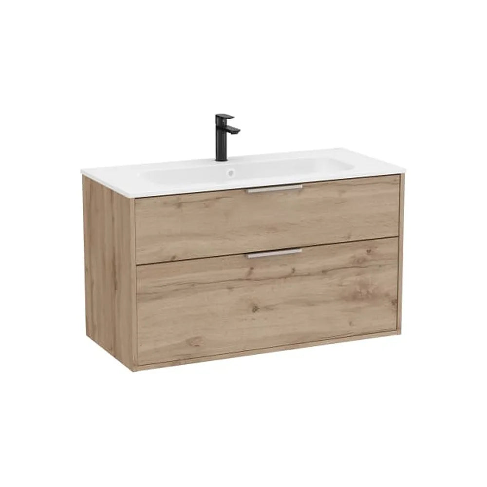 Mueble base suspendido dos cajones con lavabo Stonex blanco 99x45x58 cm Roca - Vista 1