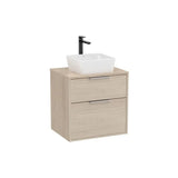 Mueble base dos cajones para lavabo sobre encimera 59x45x58 cm Fresno claro Roca