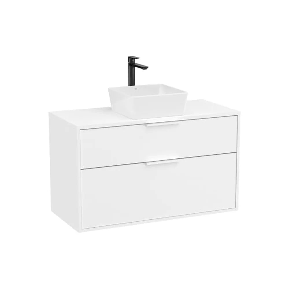 Mueble Base 2 Cajones para Lavabo Sobre Encimera 99x45x58cm Colección Unik Blanco Mate Roca - Vista 1
