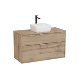 Mueble base dos cajones para lavabo sobre encimera color nogal 99x45x58 cm Roca